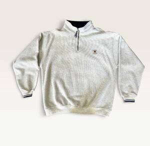 Vintage Gear for Sports Quarter-Zip Pullover Men's Large Oatmeal Heather